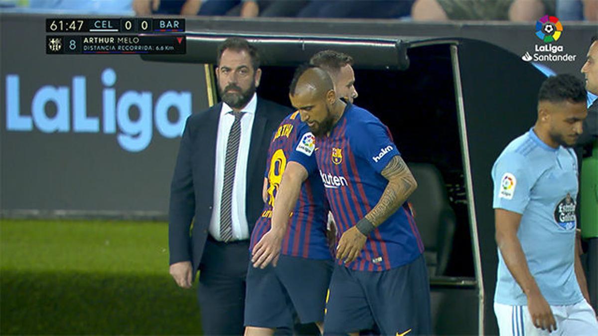 Arturo Vidal volvió a entrar por Arthur ante el Celta