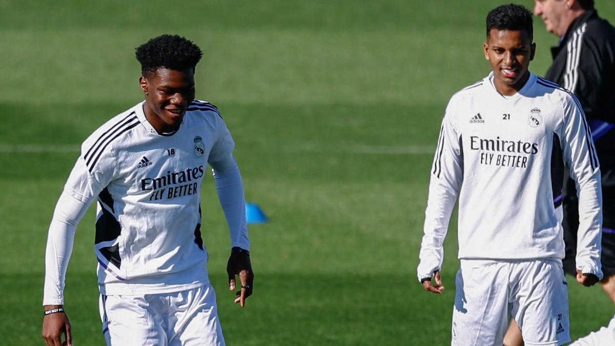 Rodrygo entrena con el Real Madrid antes de recibir al Milan