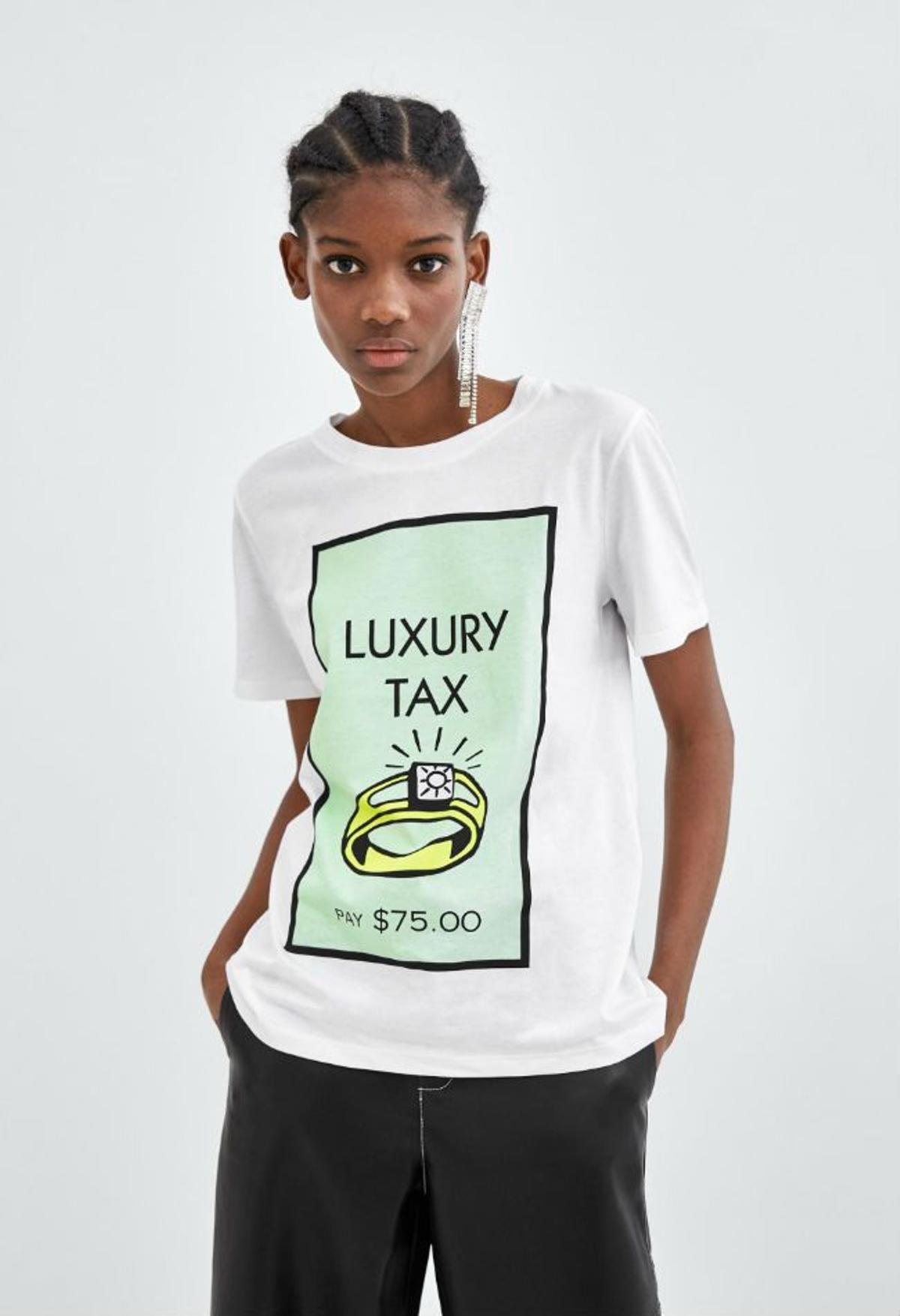 Camiseta 'luxury tax' de Monopoly de Zara