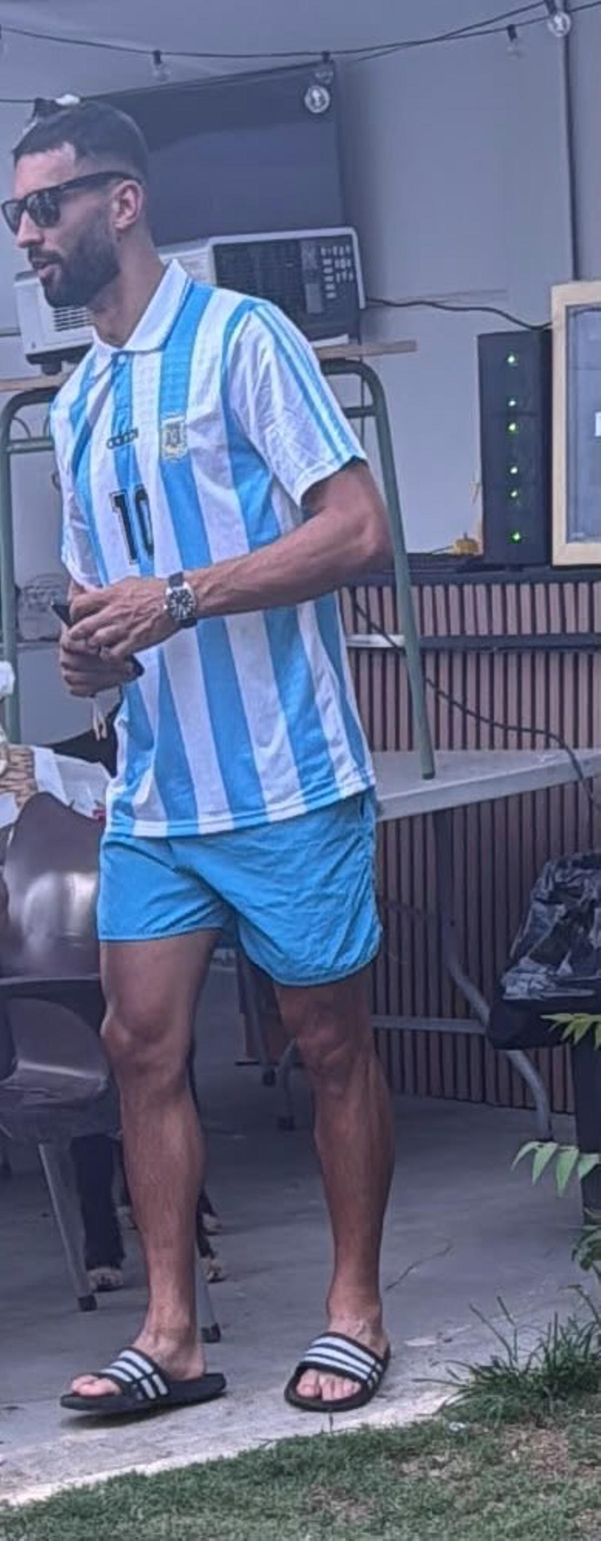 Einar Galilea, con la elástica de Argentina.
