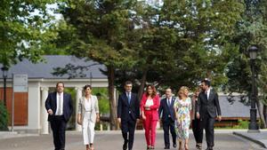 Se reanudan las reuniones de la Mesa de Diálogo sobre Catalunya.En la imagen representantes del Gobierno de España y de Catalunya en el palacio de la Moncloa.