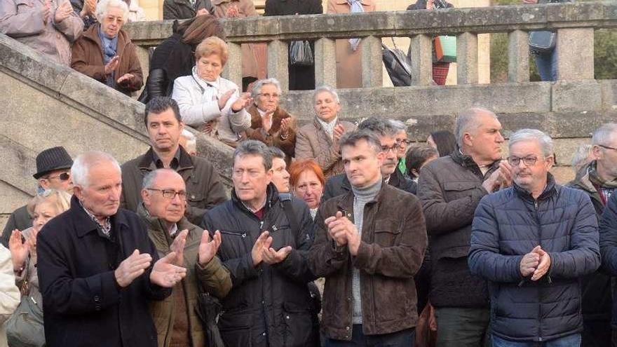 Uno de los actos desplegados ayer en memoria de María y Alberto. // Noé Parga