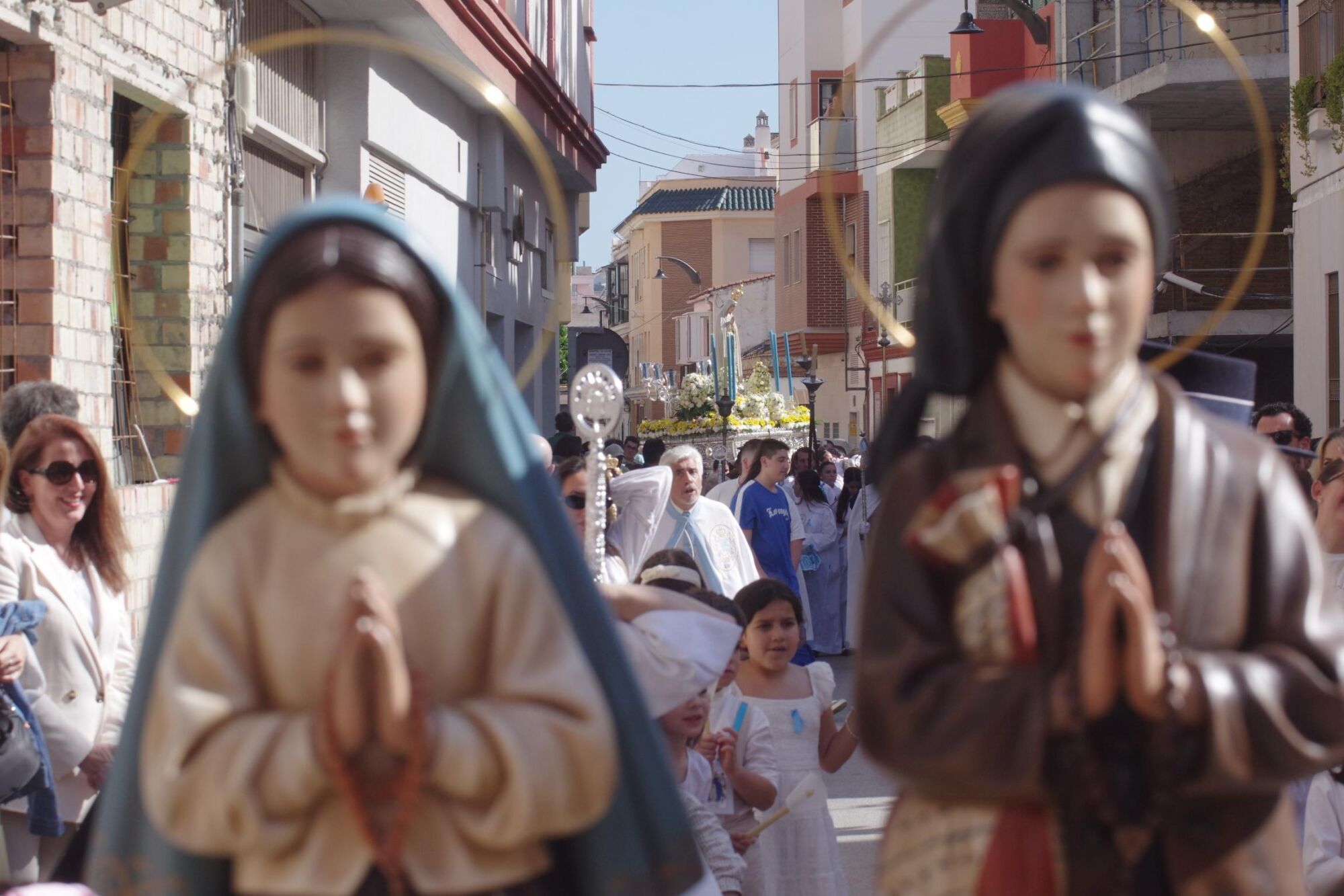 Procesión de la Virgen de Fátima por el barrio de la Trinidad, el domingo 11 de mayo de 2025