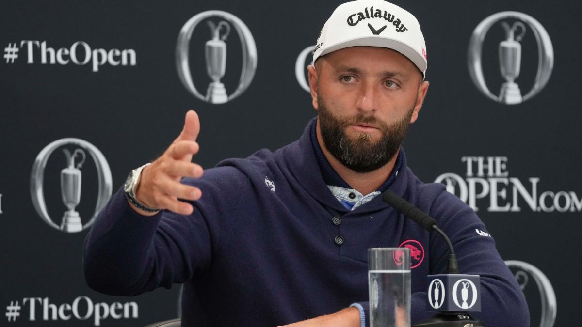 Jon Rahm, en la ruedad de prensa previo al British