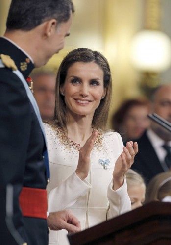 Gestos de cariño entre Felipe y Letizia