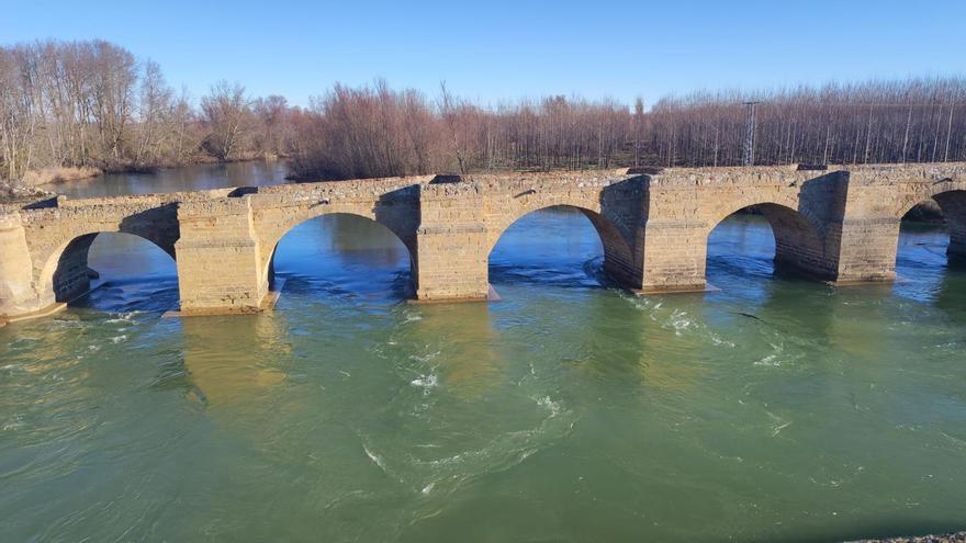 El puente sobre el Esla, en Castrogonzalo, libre ya de troncos y vegetación