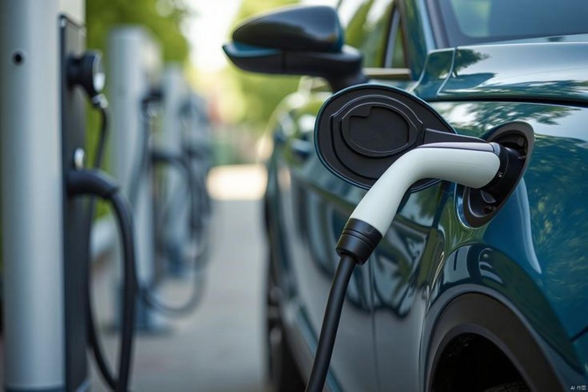 Un coche eléctrico durante una carga.