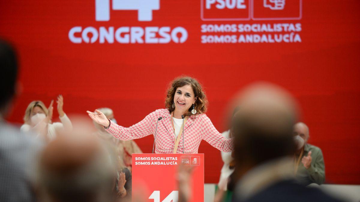 María Jesús Montero en su intervención en el Congreso del PSOE andaluz en Torremolinos.