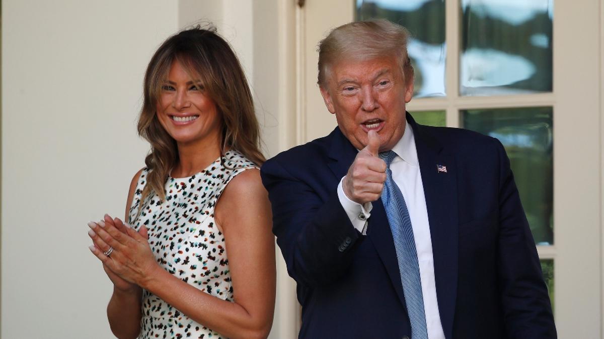 Melania Trump y Donald Trump en un evento en la Casa Blanca