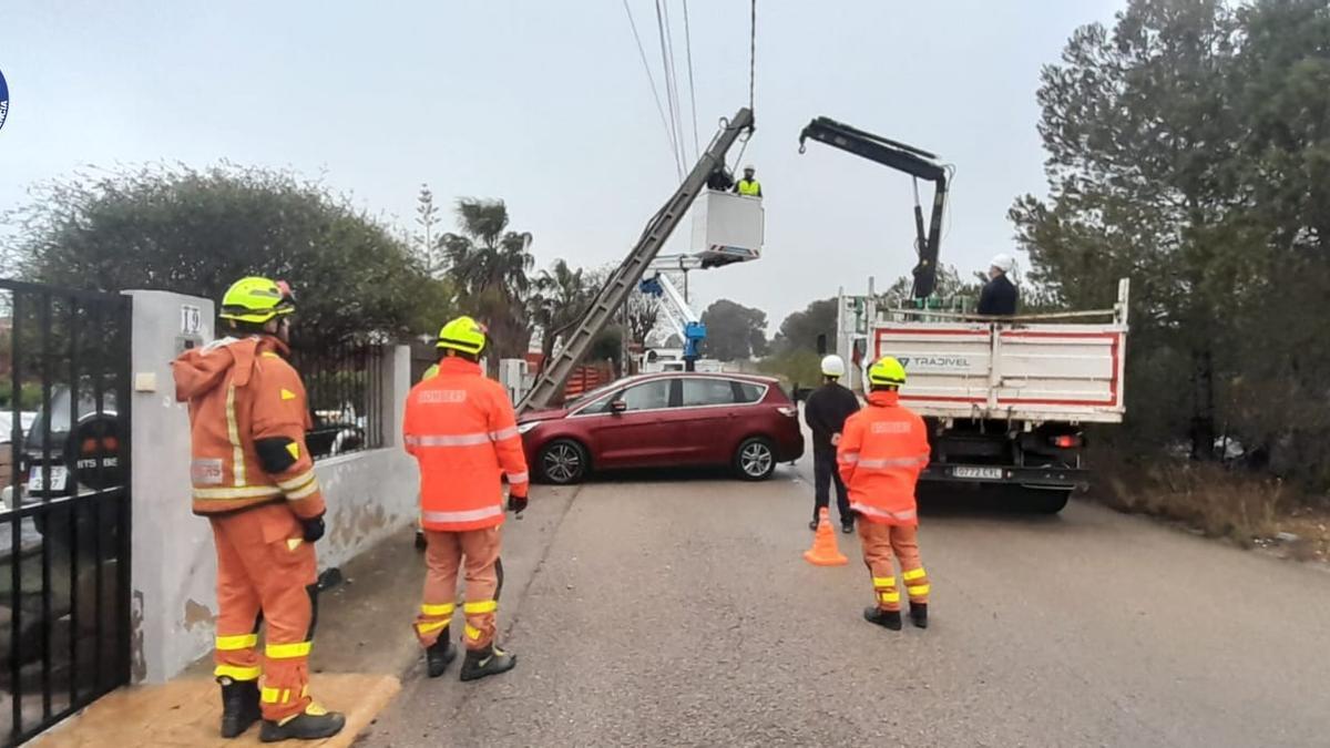 Intervención de los bomberos.