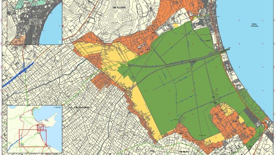 So soll das Gebiet erweitert werden: Grün: bisheriges Gebiet, Gelb: Erweiterung, Rot: Pufferzone, Hellgrün: Öko-Korridore.