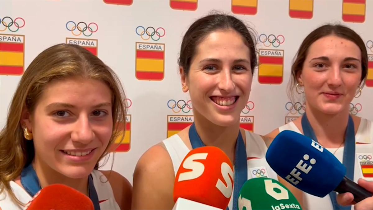 El equipo de natación sincrinizada: Ha sido duro, pero estamos muy contentas por el bronce