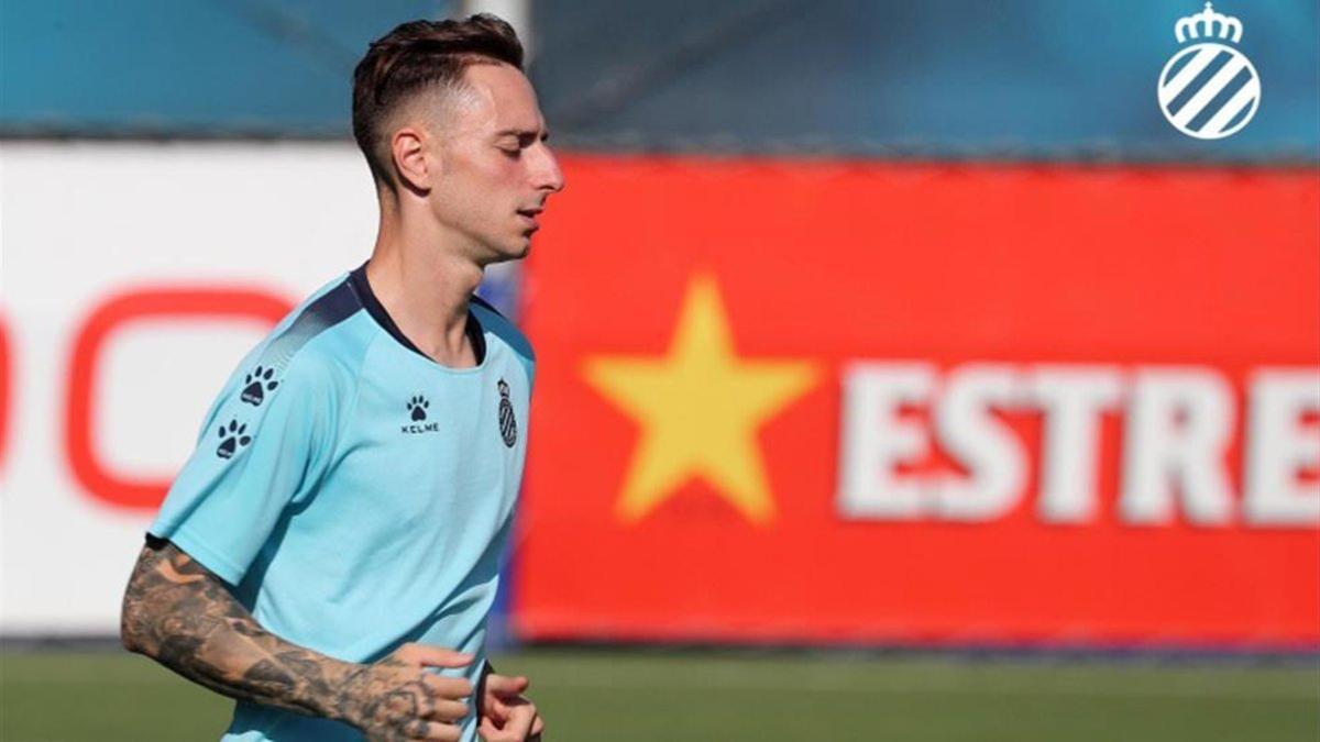 Fernando Calero, durante un entrenamiento la pasada campaña.