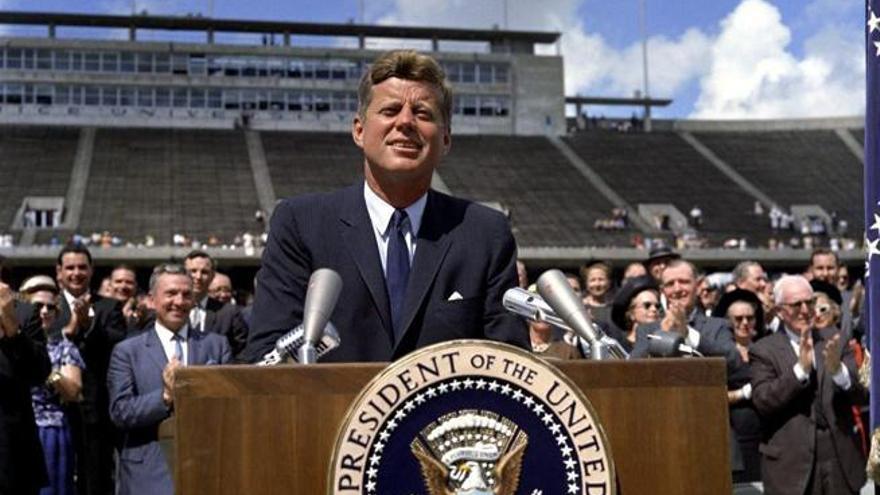 JFK durante un discurso en Texas (EEUU).