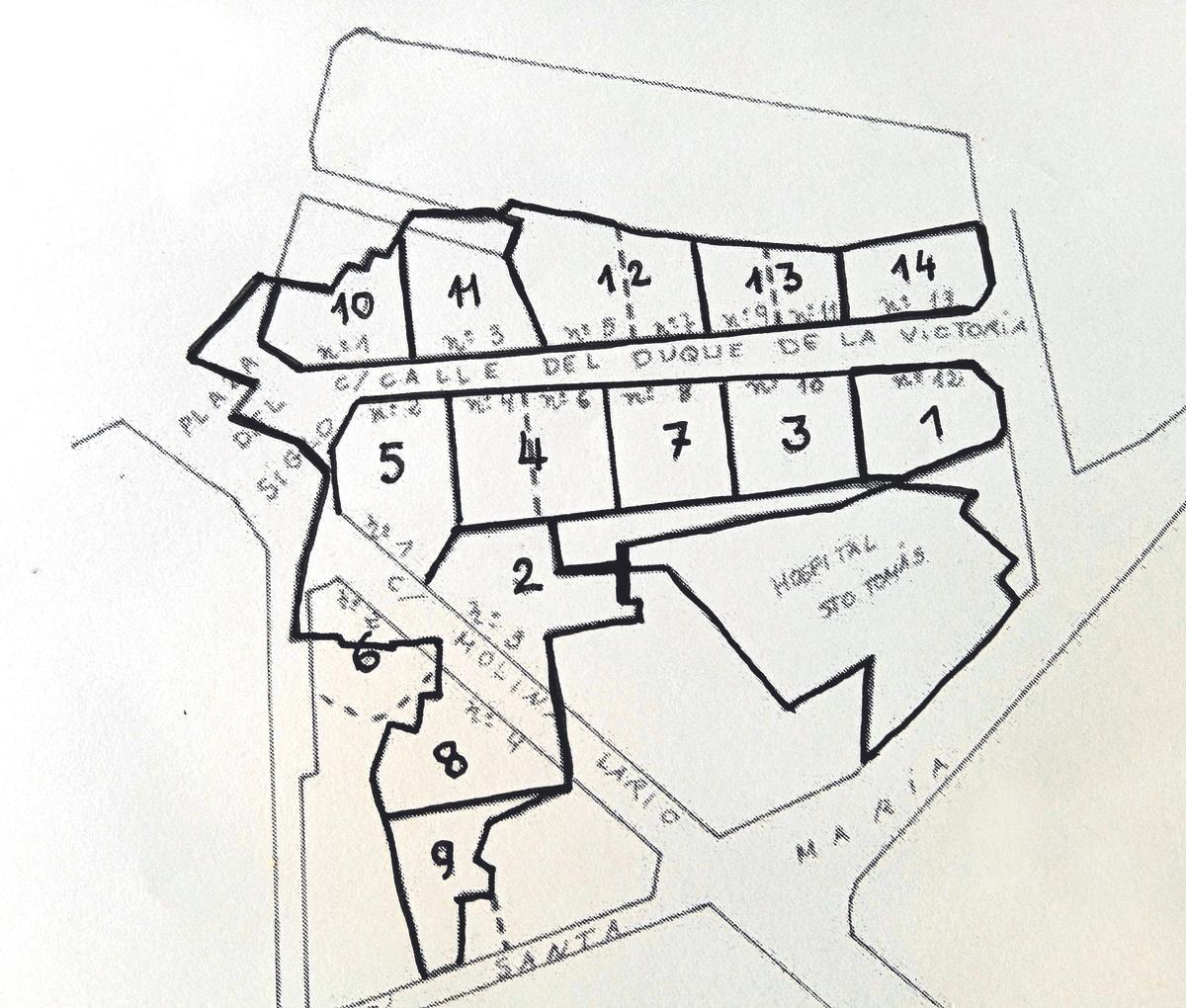 Parcelación de solares del Convento de Santa Clara, en el Centro de Málaga