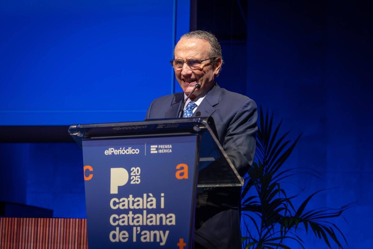 Javier Moll, durante su discurso en los premios Català i Catalana de l'Any.