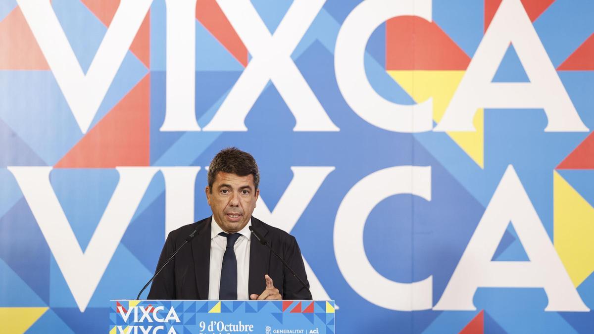 Carlos Mazón, en la presentación de la la campaña institucional con motivo del Nou d'Octubre.