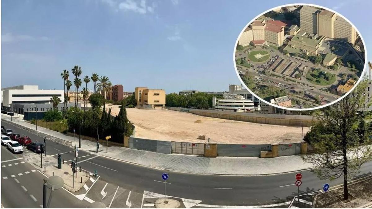 El actual descampado en el complejo sanitario de Campanar, donde estaba la antigua Fe