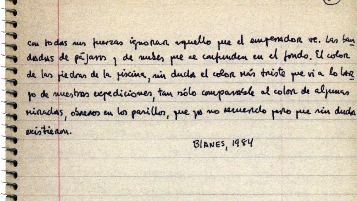 Detalle de la última página del manuscrito de 'El espíritu de la ciencia ficción' de Roberto Bolaño.