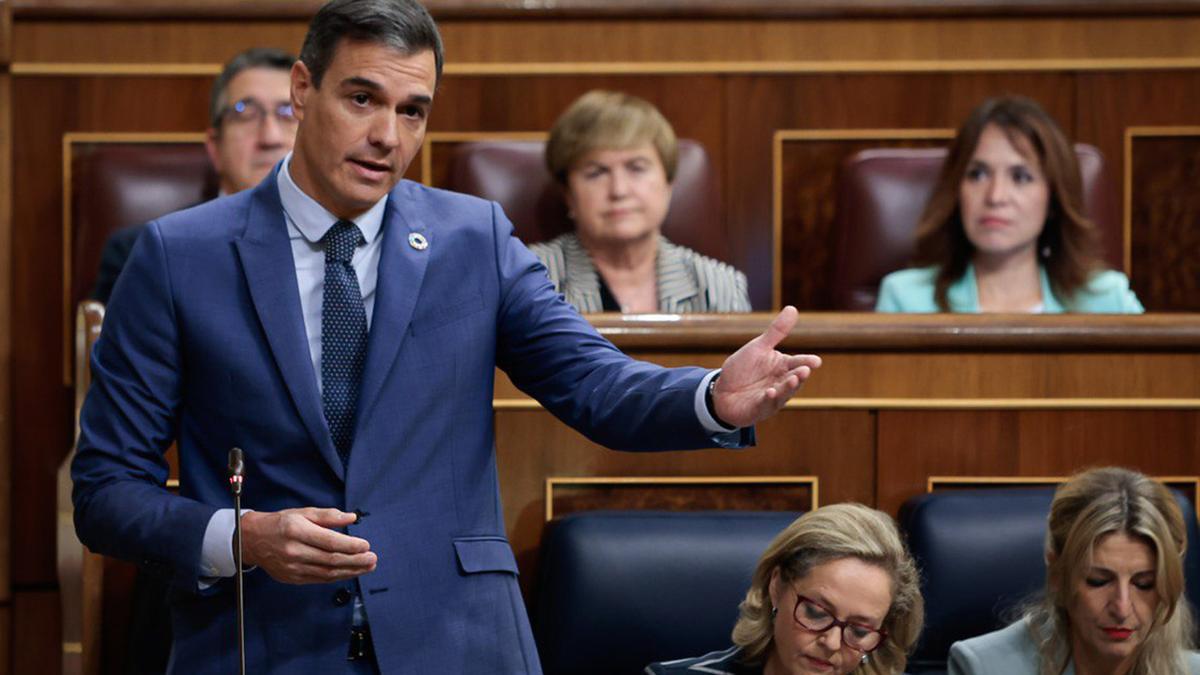 El president del govern espanyol, Pedro Sánchez, a la sessió de control al Congrés