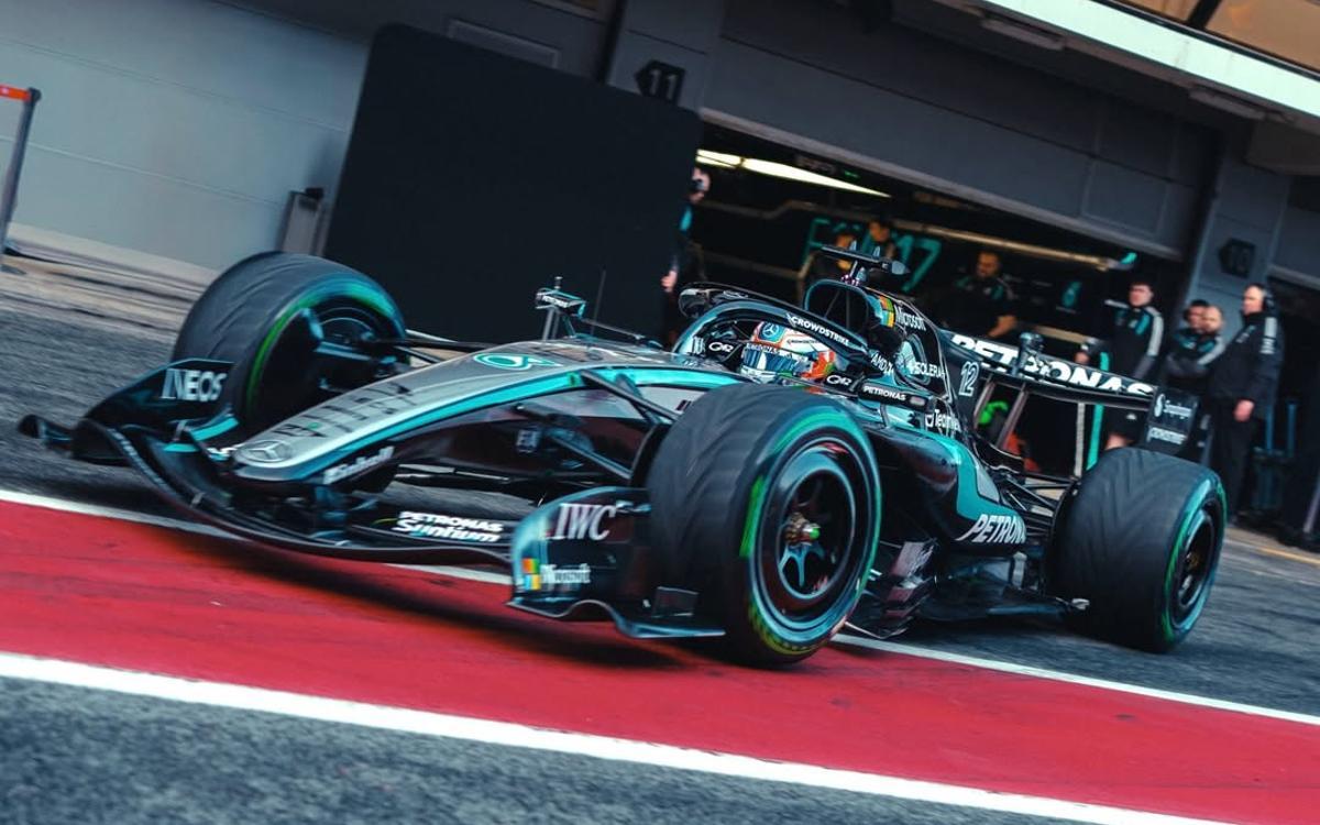Mercedes durante los test de pretemporada celebrados en el Circuit de Barcelona-Catalunya