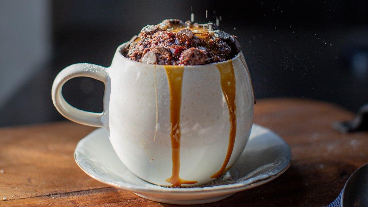 El 'mug cake' de chocolate y castañas de Zaraida Fernández.