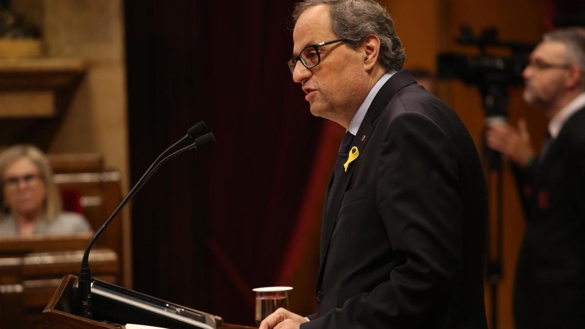 Quim Torra en el pleno del Parlament