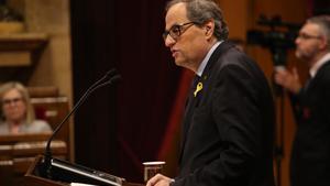 Quim Torra en el pleno del Parlament.