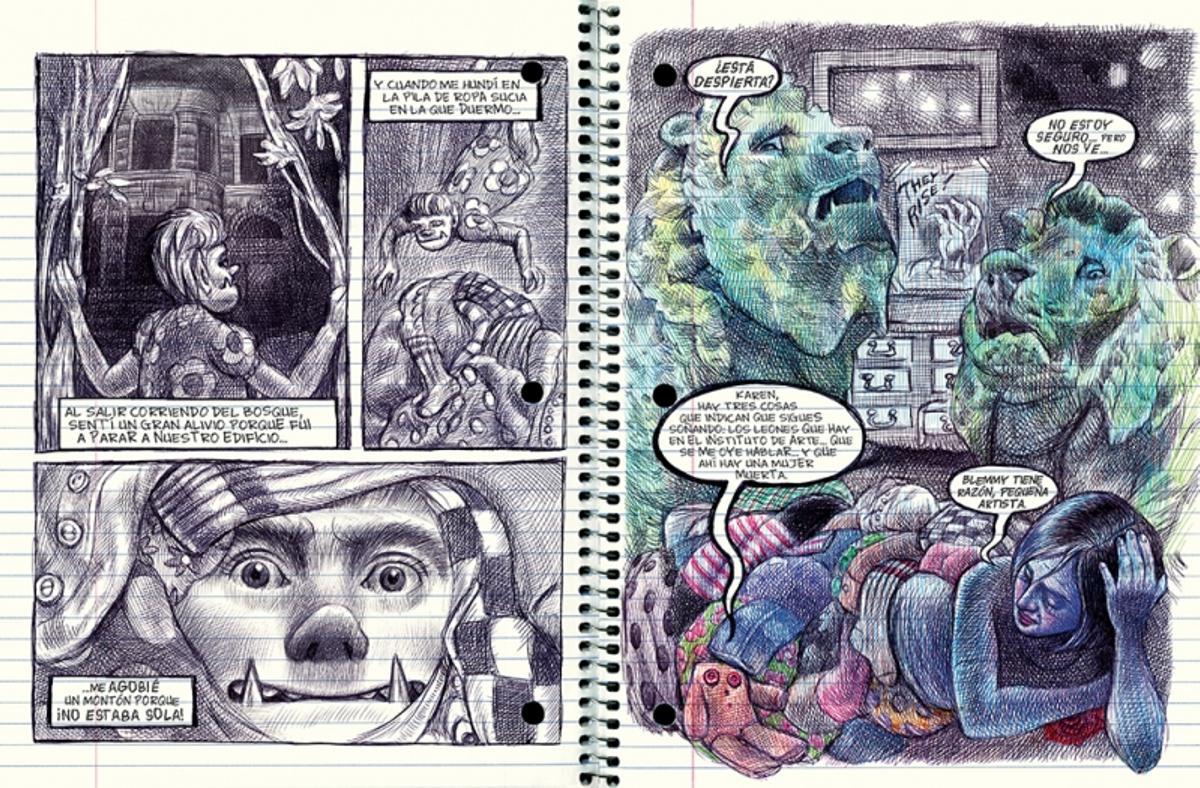 Páginas de 'Lo que más me gusta son los monstruos 2', de Emil Ferris.