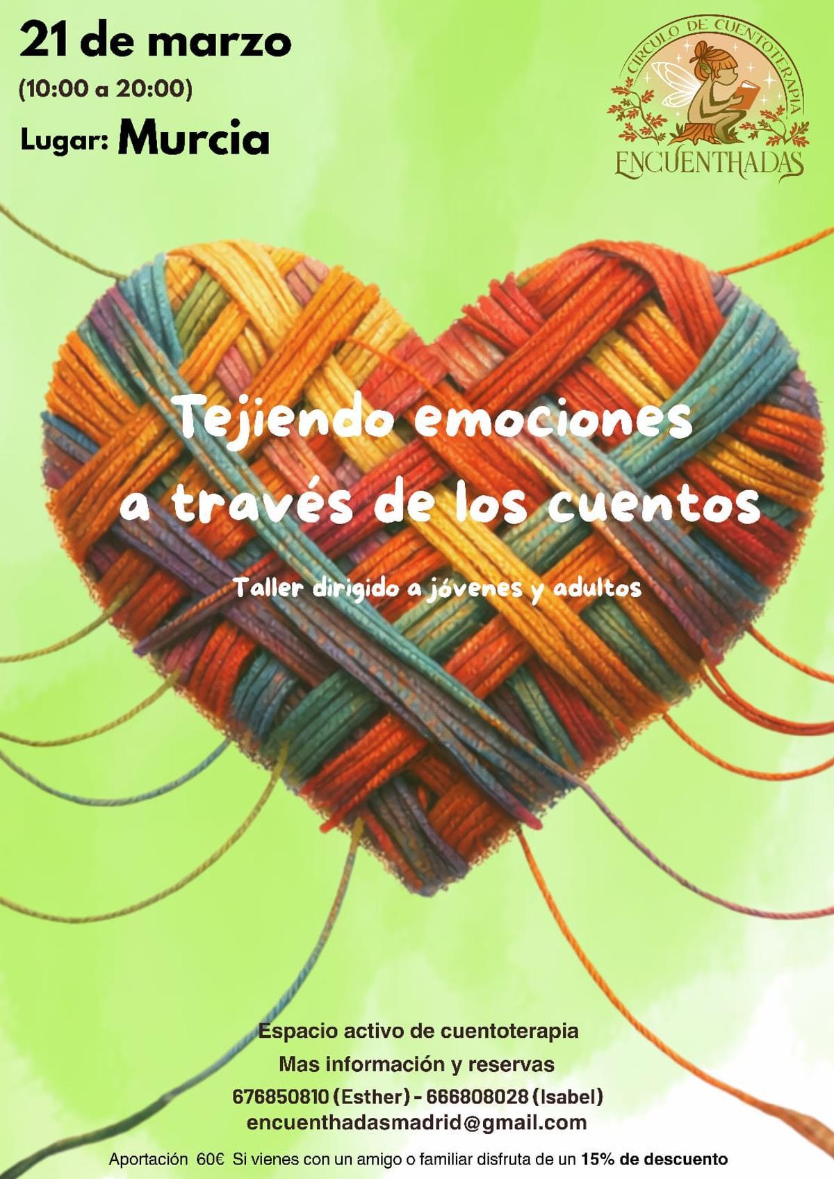 Cartel de 'Tejiendo emociones a través de los cuentos'.