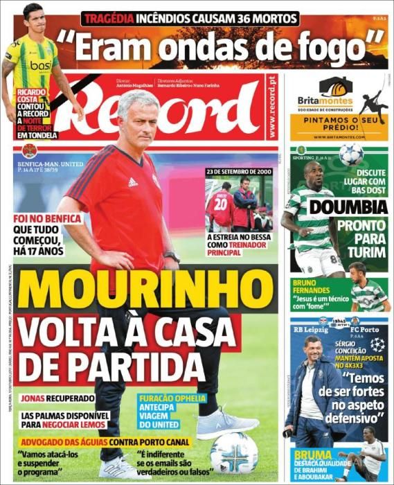 Portadas deportivas del martes 17 de octubre