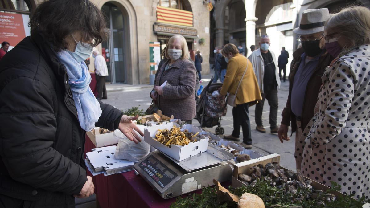 Parada de bolets a la Plaça Major de Solsona