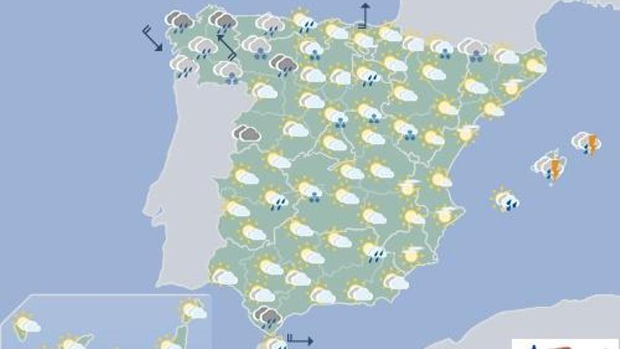 Cielos nubosos y lluvias débiles en Canarias