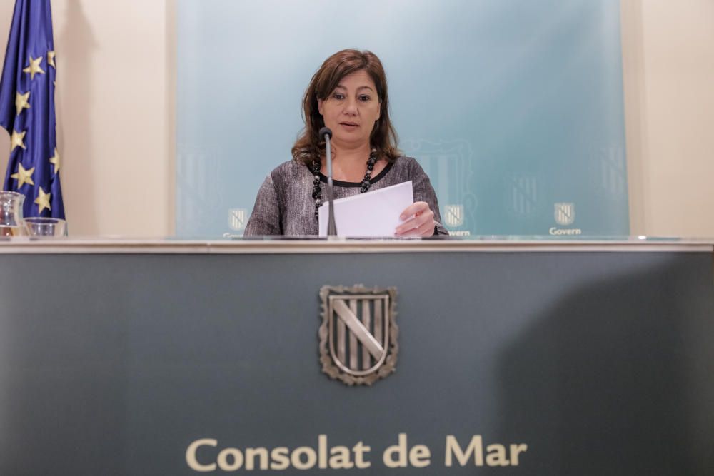 Francina Armengol anuncia la salida de Mateu del Govern.