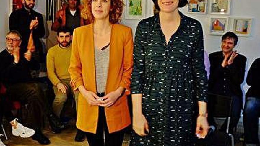 Alexandra Fernández y Ana Pontón ayer en Vigo.