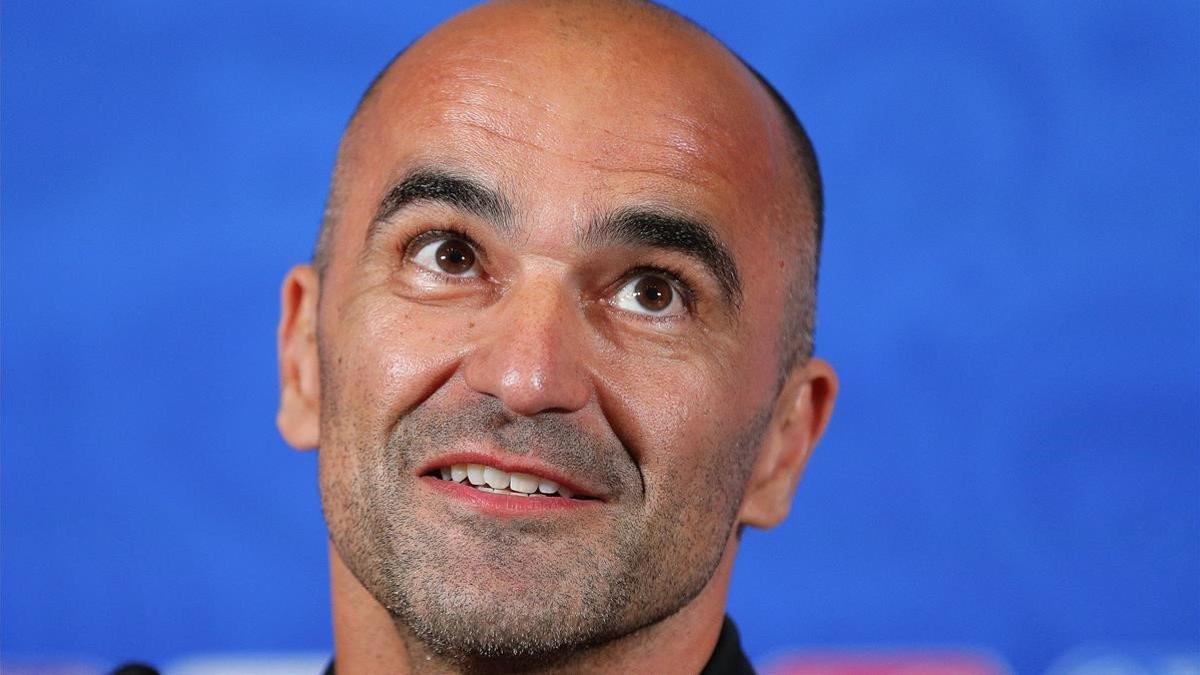 Roberto Martínez, en una rueda de prensa durante el Mundial de Rusia.