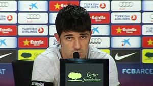 El davanter del FC Barcelona, David Villa, ha parlat de Messi durant la roda de premsa després de l’entrenament d’avui.