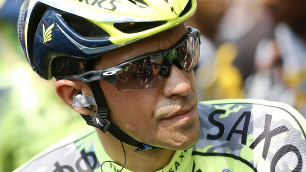 Alberto Contador, contento con la etapa del Tour de Francia