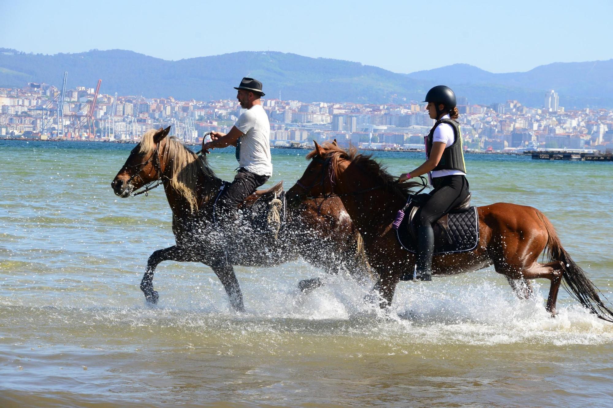 Una espectacular jornada a caballo por Moaña (I)