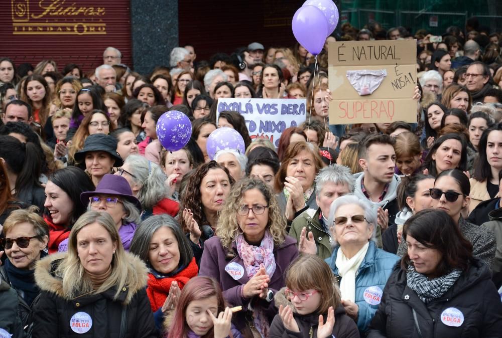 Multitudinaria protesta del 8-M en Pontevedra