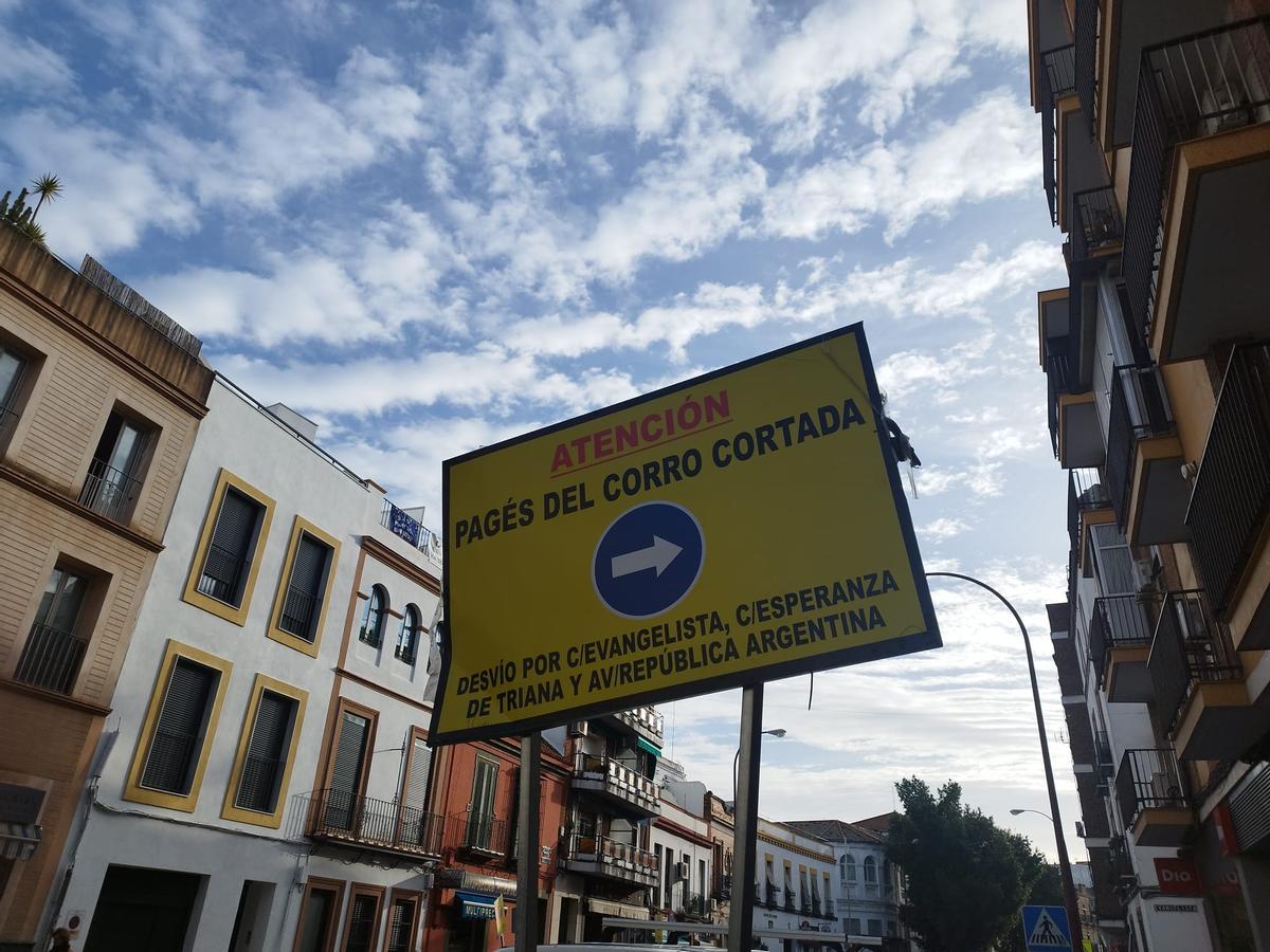 Obras de mejora de la calle Pagés del Corro, Triana, de Sevilla