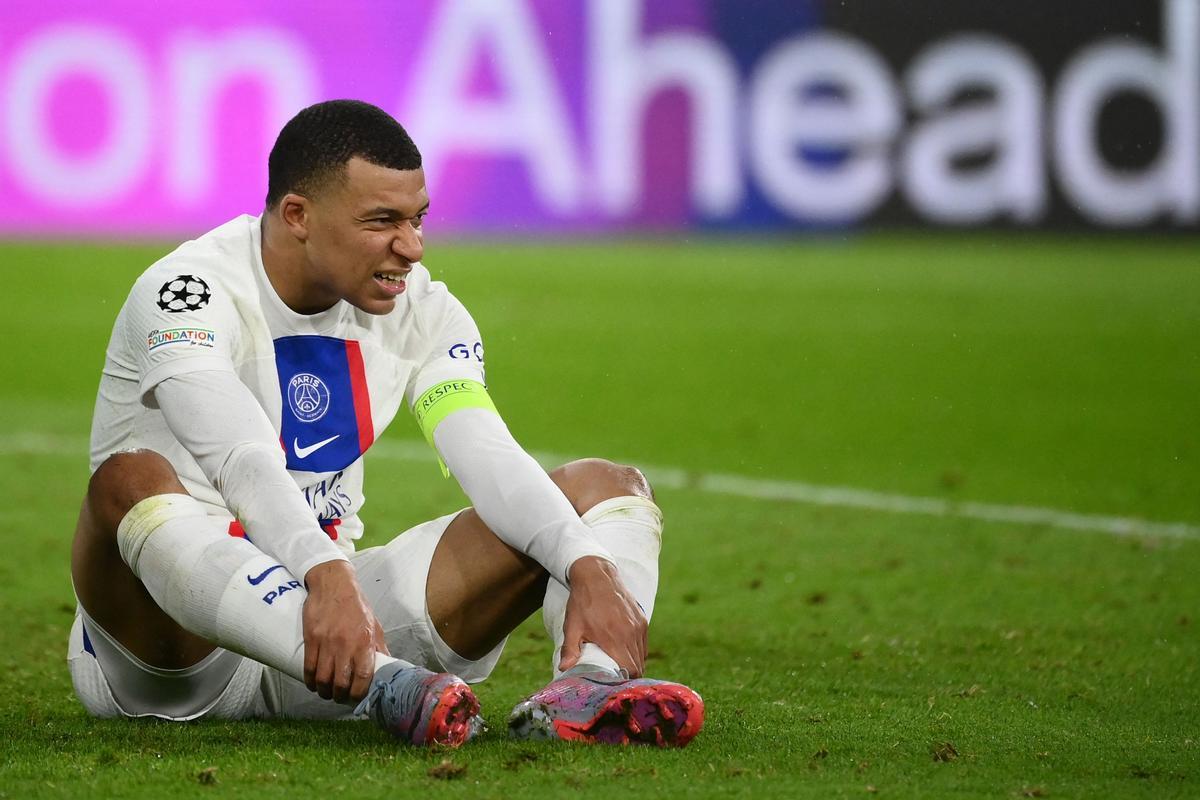 Kylian Mbappé, durante el Bayern-PSG en el que los franceses quedaron eliminados de la Champions.