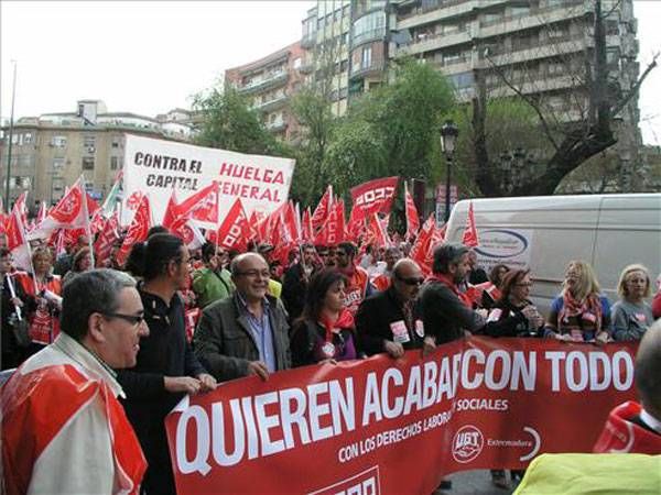 La jornada de Huelga General en Extremadura