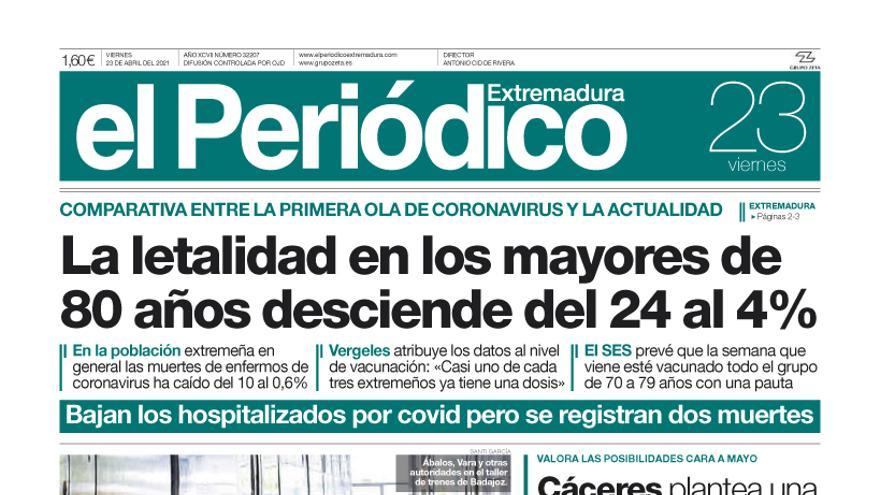 Consulta la portada correspondiente al día 23 de abril del 2021