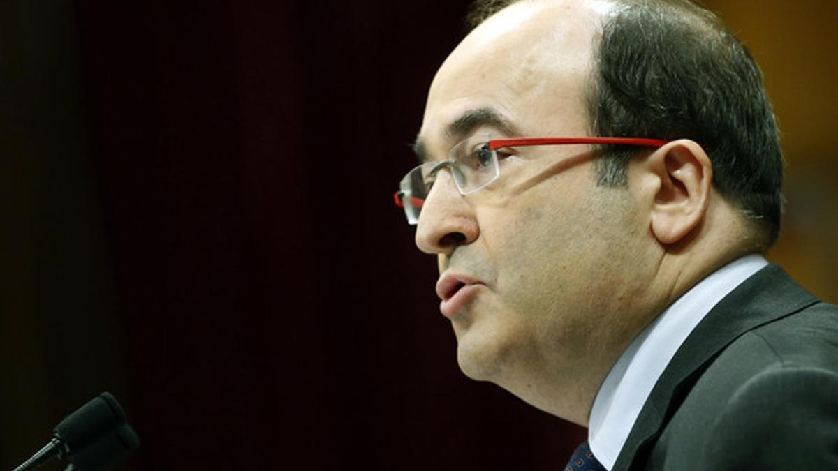 El líder del PSC, Miquel Iceta, en el Parlament.