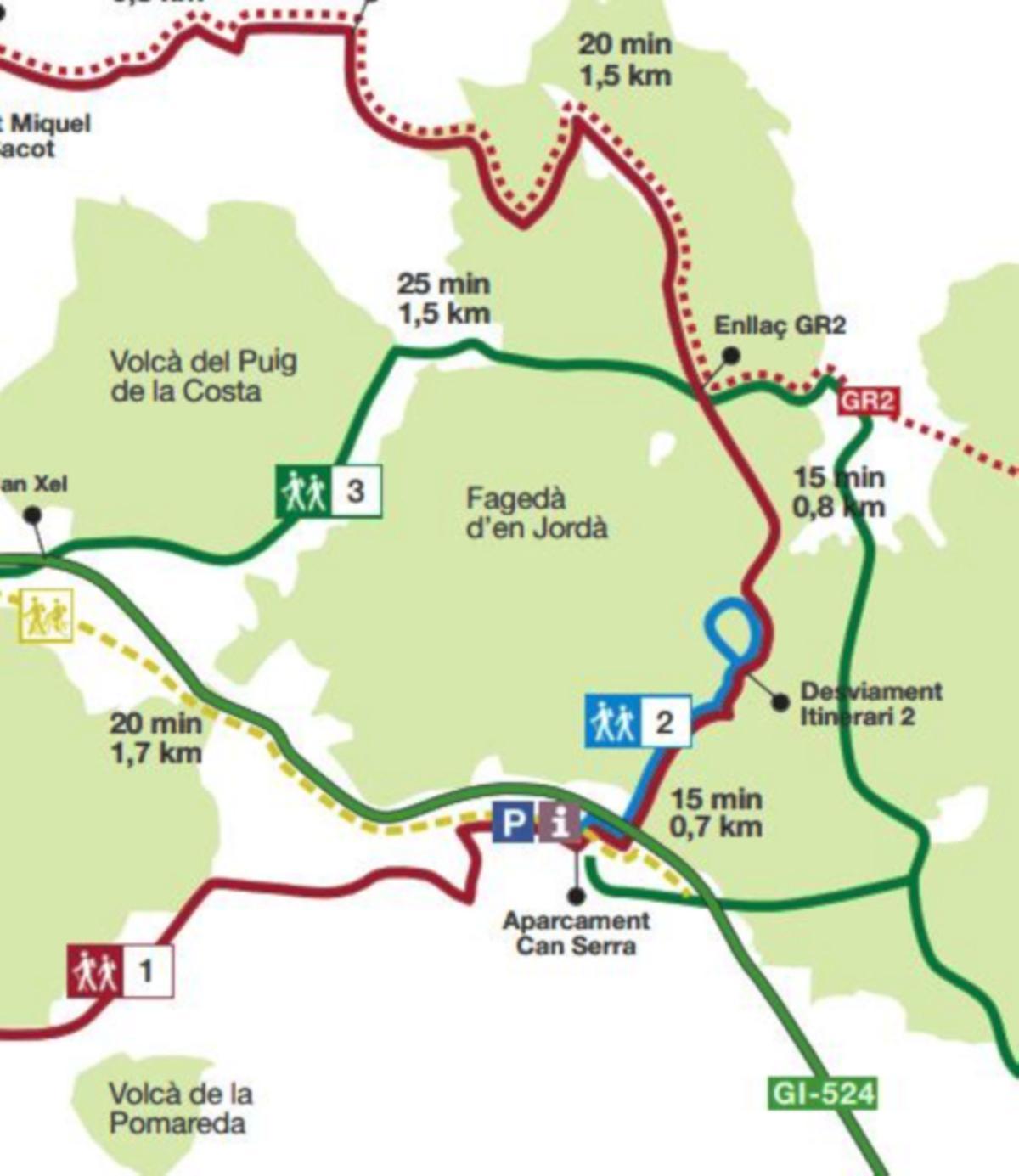 Itinerario 2 de la Fageda d'en Jordà.