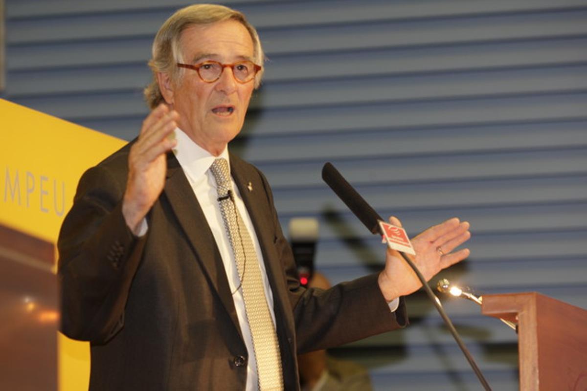 Xavier Trias, el 22 de maig, durant el balanç del seu primer any al capdavant de l’alcaldia.