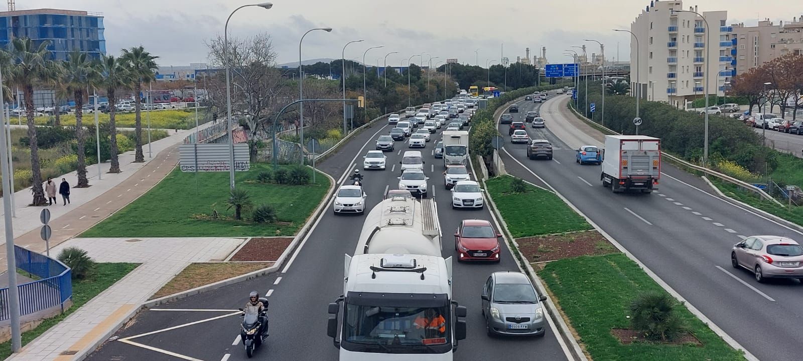 Protesta de transportistas en Palma