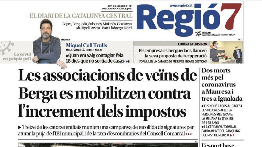 La portada de Regió7 d&#039;aquest dijous, 12 de novembre