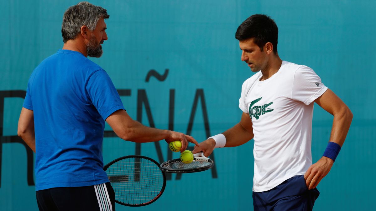 Djokovic, durante un entreno el domingo en Madrid